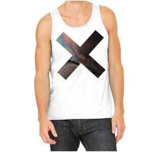The XX Coexist White Hologram Graphic Scoop Neck Semi-Sheer Tank Top L